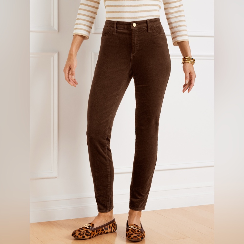 Talbots Size 6 Stretch High Waist Corduroy 5 Pocket Jegging Cotton-Poly-Spandex